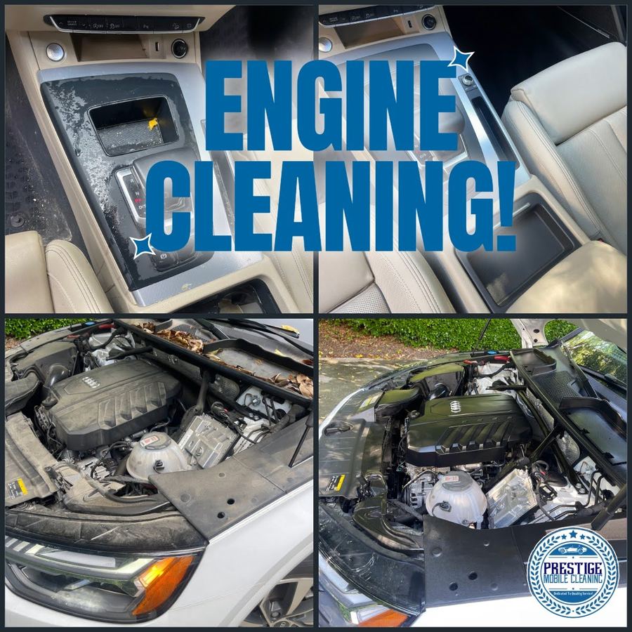 Engine bay cleaning, before and after